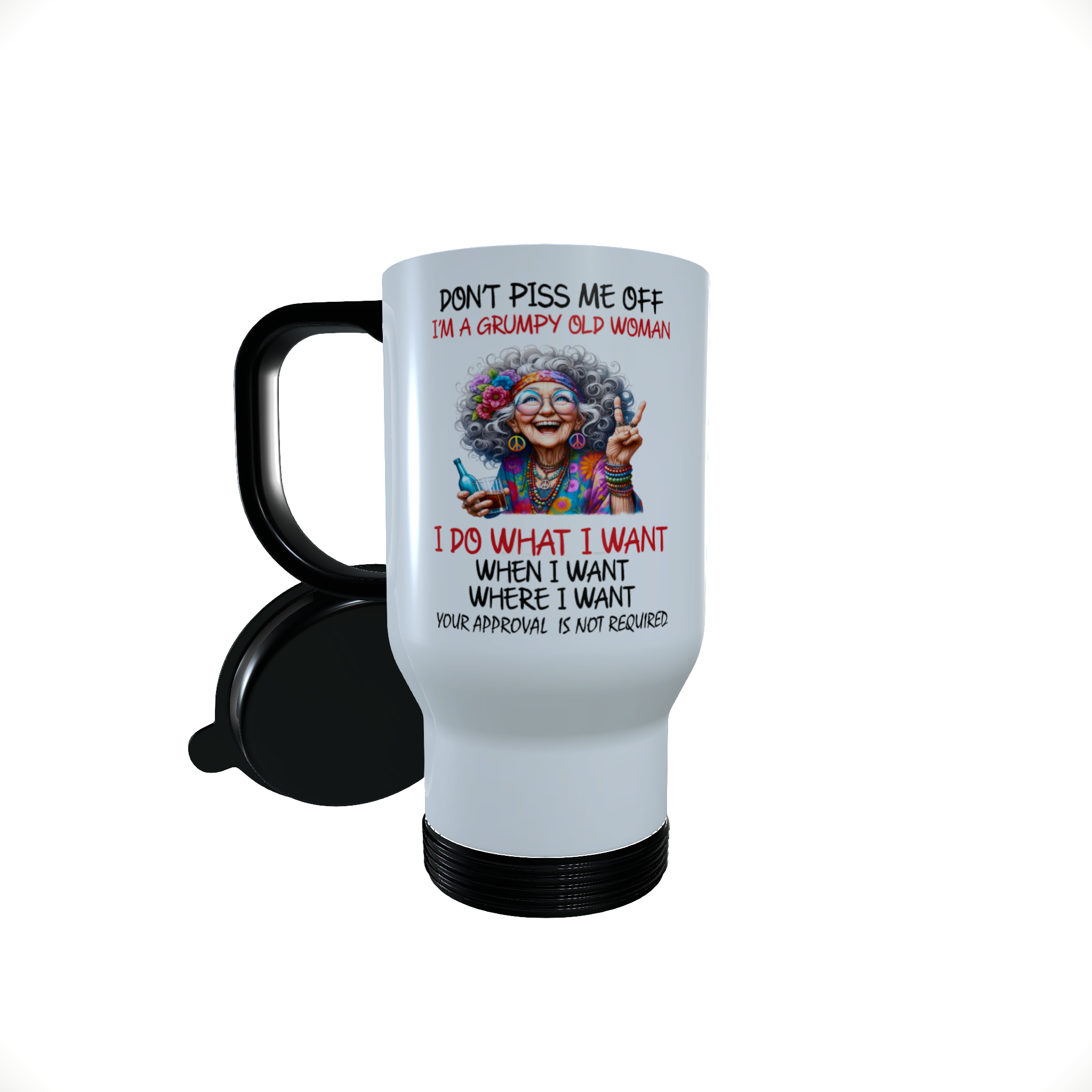 Grumpy Old Woman thermal travel mug